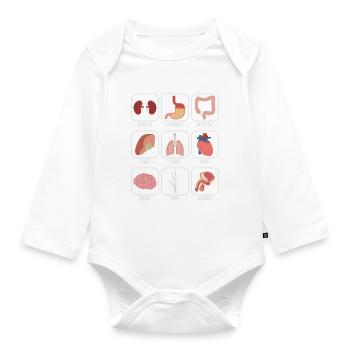 Ärzte Krankenschwestern Organe Übersicht Medizin - Baby Bio-Langarm-Body - Weiß - Vorne