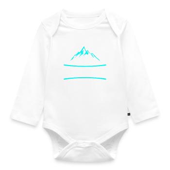 Cadeau d'alpiniste expériences montagne - Body Bébé bio manches longues - blanc - Devant