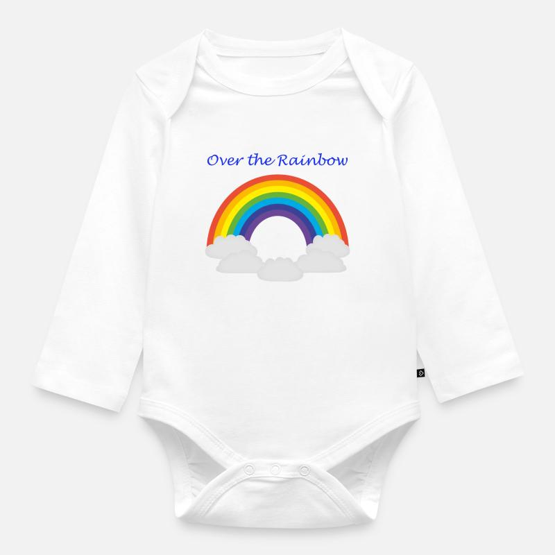 Au-dessus de l'arc-en-ciel - Body Bébé bio manches longues - blanc