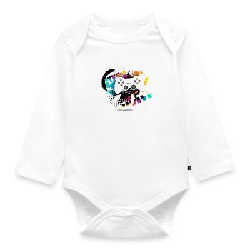 Gamepad Controller Colorful - Organic Longsleeve Baby Bodysuit - white - Front