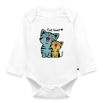 Niedliche Katzen | Miezekatze Tierliebe Geschenk - Baby Bio-Langarm-Body - Weiß - Vorne