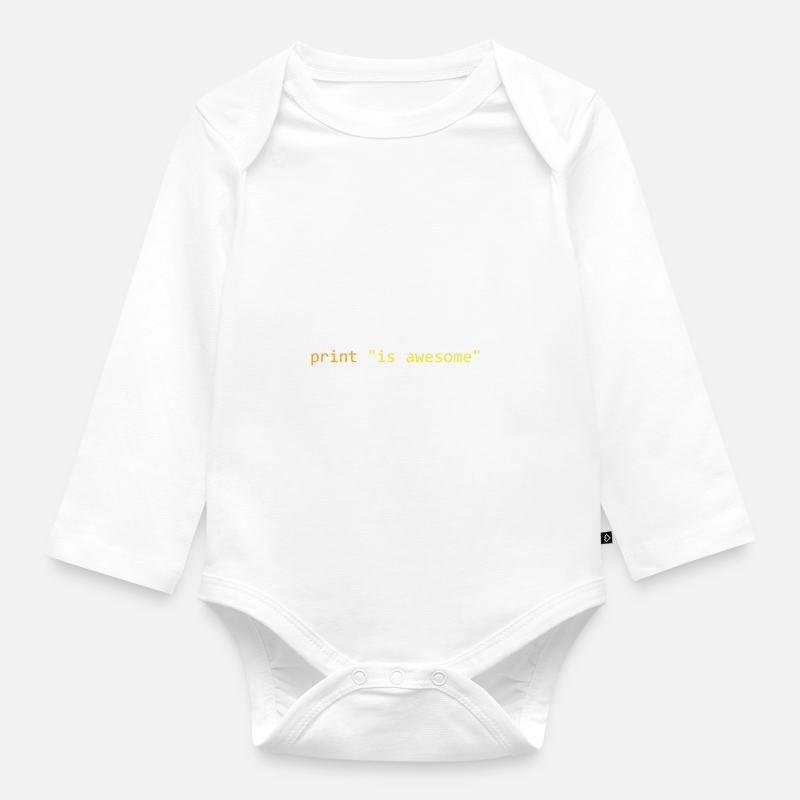 Python is awesome - Organic Longsleeve Baby Bodysuit - white
