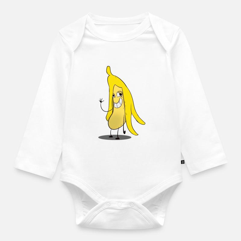 Banane / banane - dub - Body Bébé bio manches longues - blanc