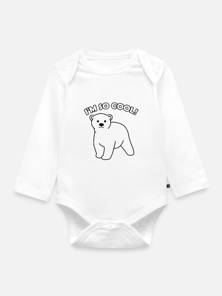 Eisbär - Baby Bio-Langarm-Body - Weiß