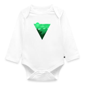 Camping Cadeau Randonnée Voyage Routard - Body Bébé bio manches longues - blanc - Devant