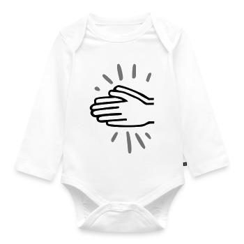 Klatschen - Baby Bio-Langarm-Body - Weiß - Vorne
