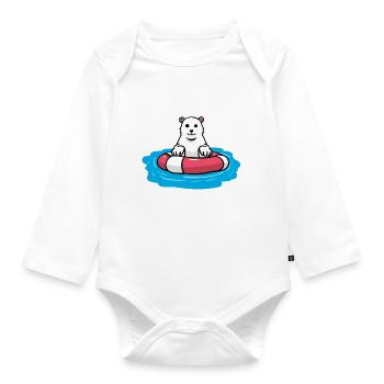 Eisbär Klimawandel Nordpol Fantasy Umwelt Natur - Baby Bio-Langarm-Body - Weiß - Vorne