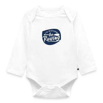 Rowing Boat Rowing Rowing Rowing Rowing Rowing - Organic Longsleeve Baby Bodysuit - white - Front