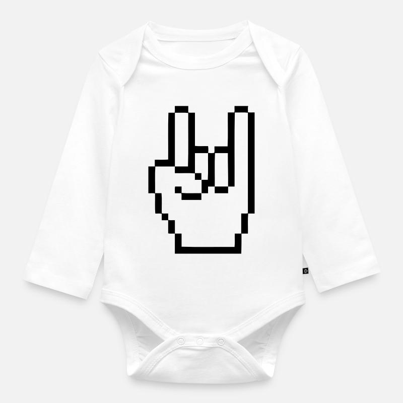 Handzeichen Cursor Rock - Baby Bio-Langarm-Body - Weiß