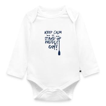 Stand Up Paddler - Organic Longsleeve Baby Bodysuit - white - Front