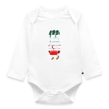 Reisen t- Shirt Backpacking Leidenschaft Urlaub - Baby Bio-Langarm-Body - Weiß - Vorne