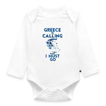 Greece - Organic Longsleeve Baby Bodysuit - white - Front