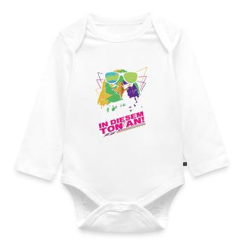 Lustiger Spruch Guck mich nicht in diesem Ton an! - Baby Bio-Langarm-Body - Weiß - Vorne