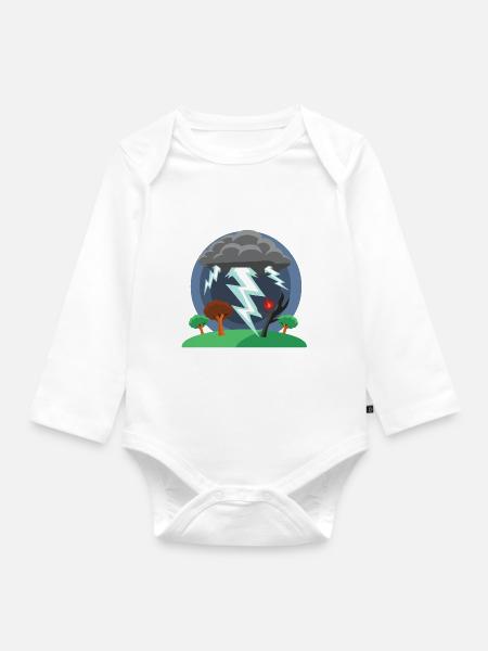 Schlechtes Wetter - Baby Bio-Langarm-Body - Weiß