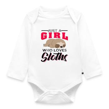 Funny Sloth Quotes - Baby Bio-Langarm-Body - Weiß - Vorne