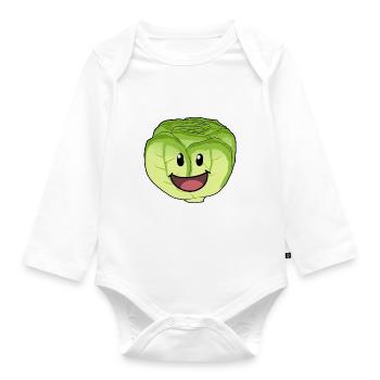 Cabbage cabbage cabbage vegetable vegan food - Organic Longsleeve Baby Bodysuit - white - Front