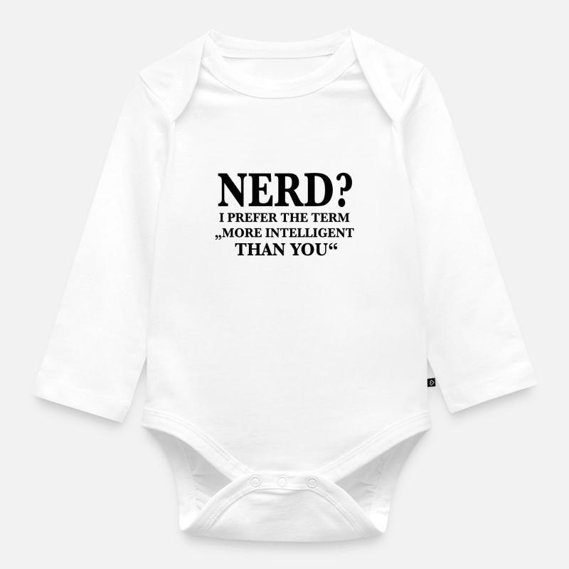 Nerd Nerd Nerd - Baby Bio-Langarm-Body - Weiß