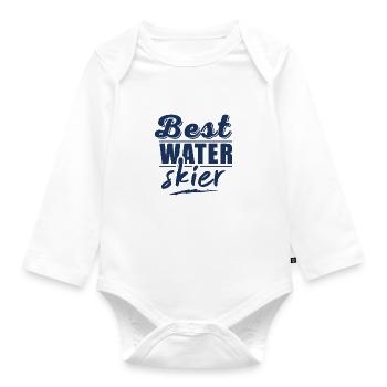 Water skis - Organic Longsleeve Baby Bodysuit - white - Front