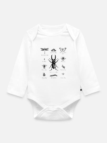 Krabbelkäfer Insekten - Baby Bio-Langarm-Body - Weiß