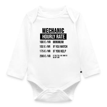 Mechaniker Handwerker Klempner Lohn Geschenk - Baby Bio-Langarm-Body - Weiß - Vorne