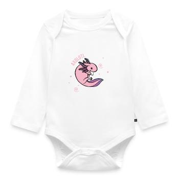 Axolotl étudiant écolière inscription école primaire - Body Bébé bio manches longues - blanc - Devant