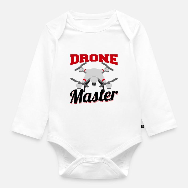 Drone Master | Pilote de drone - Body Bébé bio manches longues - blanc