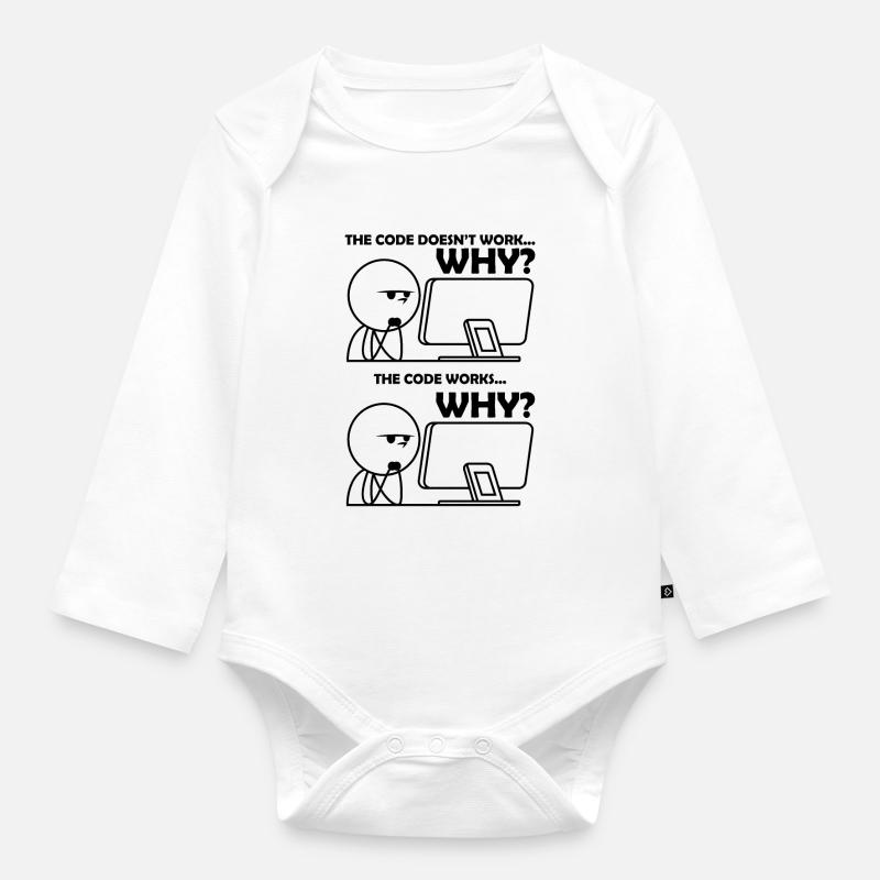 Programmierung Code Witzig - Baby Bio-Langarm-Body - Weiß