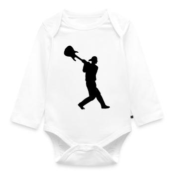 rock - Organic Longsleeve Baby Bodysuit - white - Front