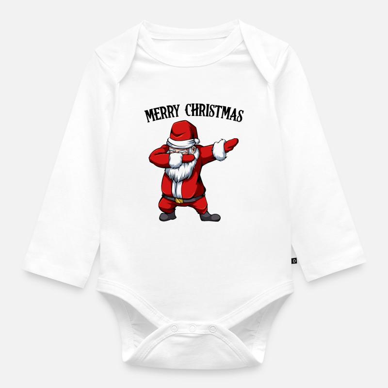 Père Noël - Body Bébé bio manches longues - blanc