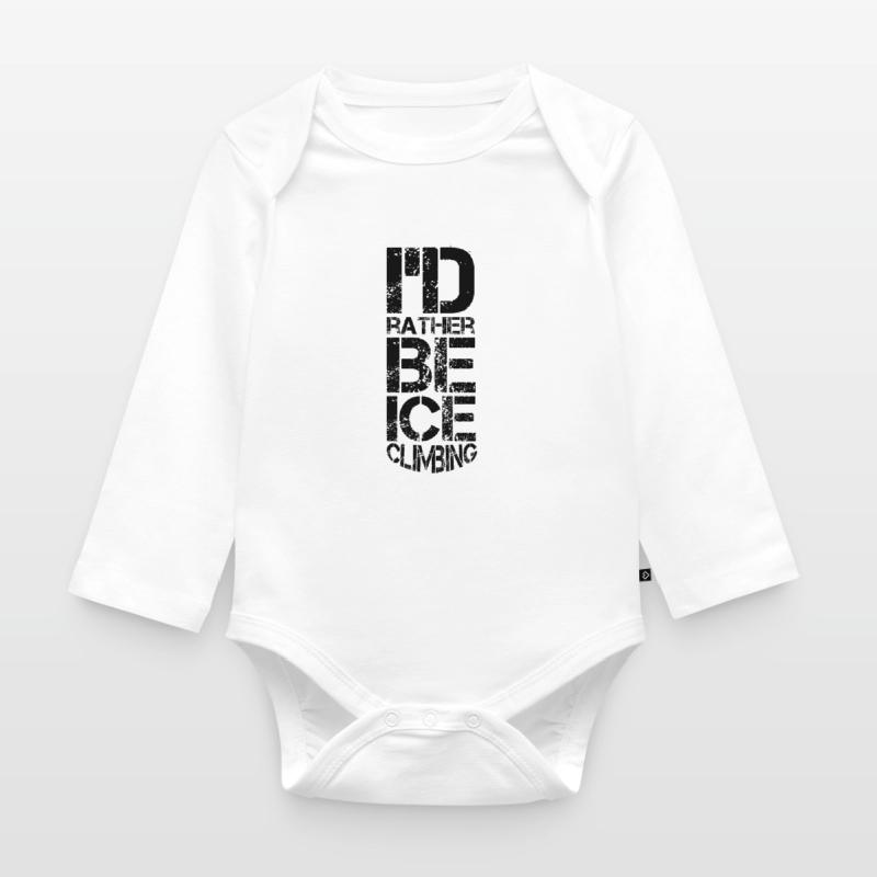 Eisklettern Eistour Eiswand Eiskletterer Eispickel Baby Bio-Langarm-Body