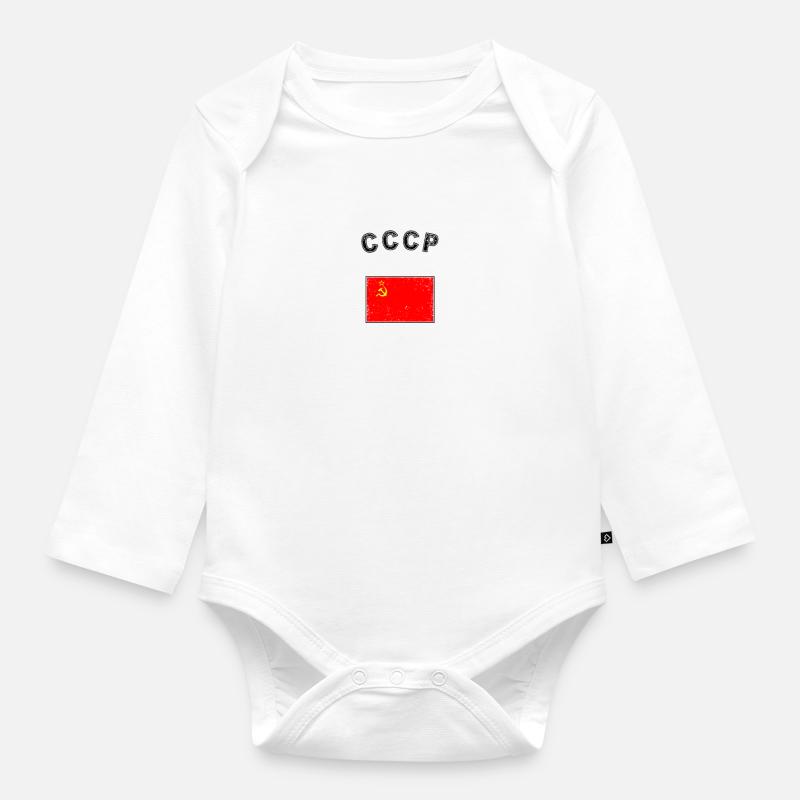 Russie - Body Bébé bio manches longues - blanc
