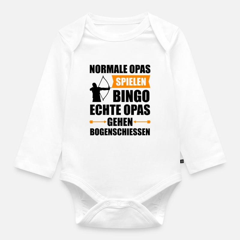 Bogenschießen Bogenschütze Bogen Opa Geschenk - Baby Bio-Langarm-Body - Weiß