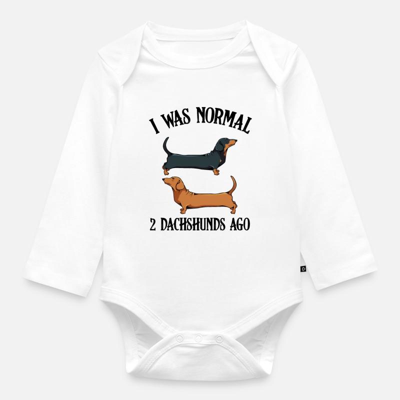 teckel - Body Bébé bio manches longues - blanc