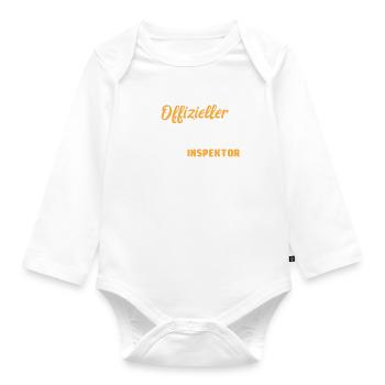 Offizieller Rasen Inspektor - Baby Bio-Langarm-Body - Weiß - Vorne