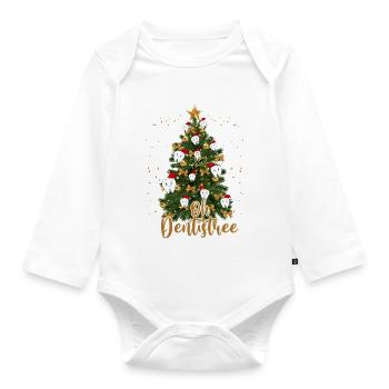 Oh Zahnarztbaum - Baby Bio-Langarm-Body - Weiß - Vorne