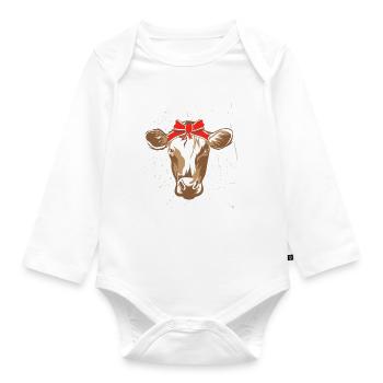 Bandana de vache - Body Bébé bio manches longues - blanc - Devant