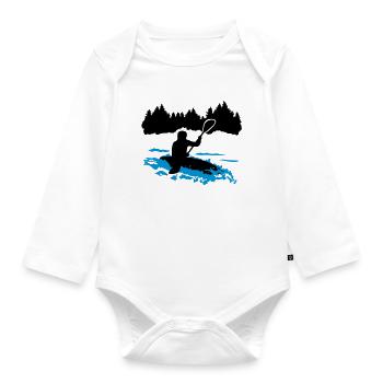 Kajak, Kayaking - Baby Bio-Langarm-Body - Weiß - Vorne