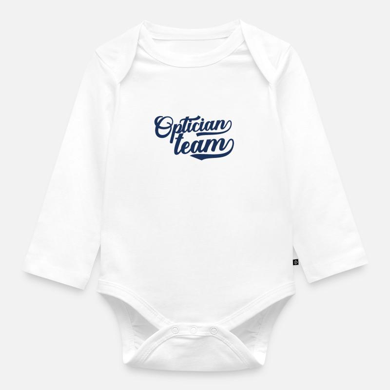 Équipe d'opticiens opticiens opticiens opticiens - Body Bébé bio manches longues - blanc