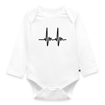 Herzschlag EKG Pulse - Baby Bio-Langarm-Body - Weiß - Vorne