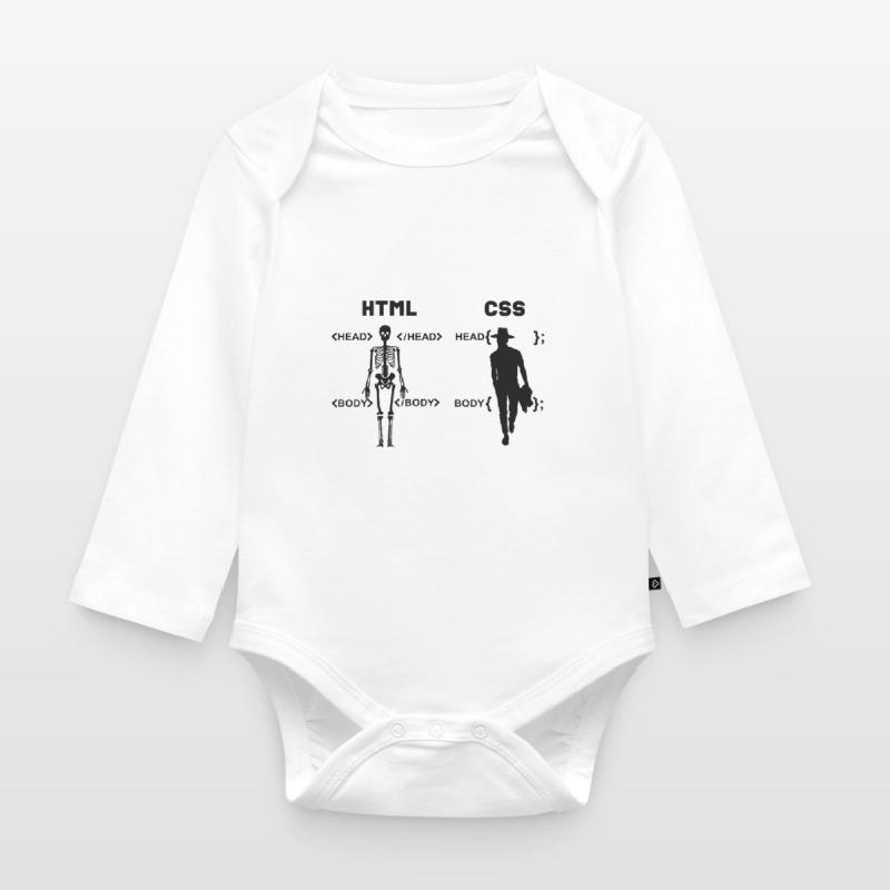 HTML vs CSS Programmiersprache Baby Bio-Langarm-Body
