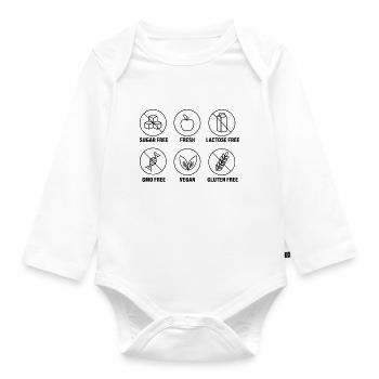 Sugar-Free Gluten-Free Lactose Intolerant Vegan - Organic Longsleeve Baby Bodysuit - white - Front