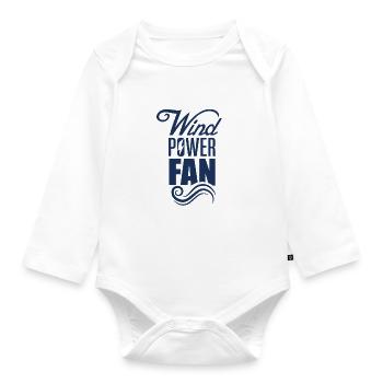 Wind turbine wind turbine wind turbine wind energy - Organic Longsleeve Baby Bodysuit - white - Front