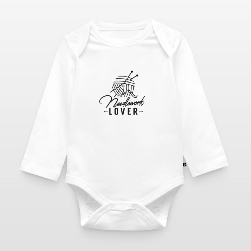 Needlework needlework textile needle sewing thread Organic Longsleeve Baby Bodysuit