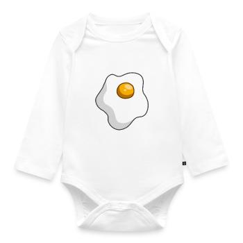Spiegelei - Baby Bio-Langarm-Body - Weiß - Vorne