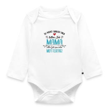 Mama Mutter Tollen Job Erster Muttertag Geschenk - Baby Bio-Langarm-Body - Weiß - Vorne
