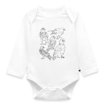 Raubvögel, Greifvögel - Baby Bio-Langarm-Body - Weiß - Vorne