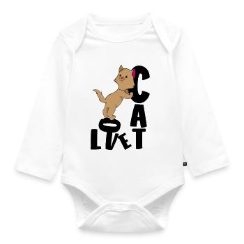 Katze Liebe Mietzekatze - Baby Bio-Langarm-Body - Weiß - Vorne