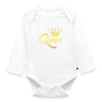King and Queen Couple - Organic Longsleeve Baby Bodysuit - white - Front