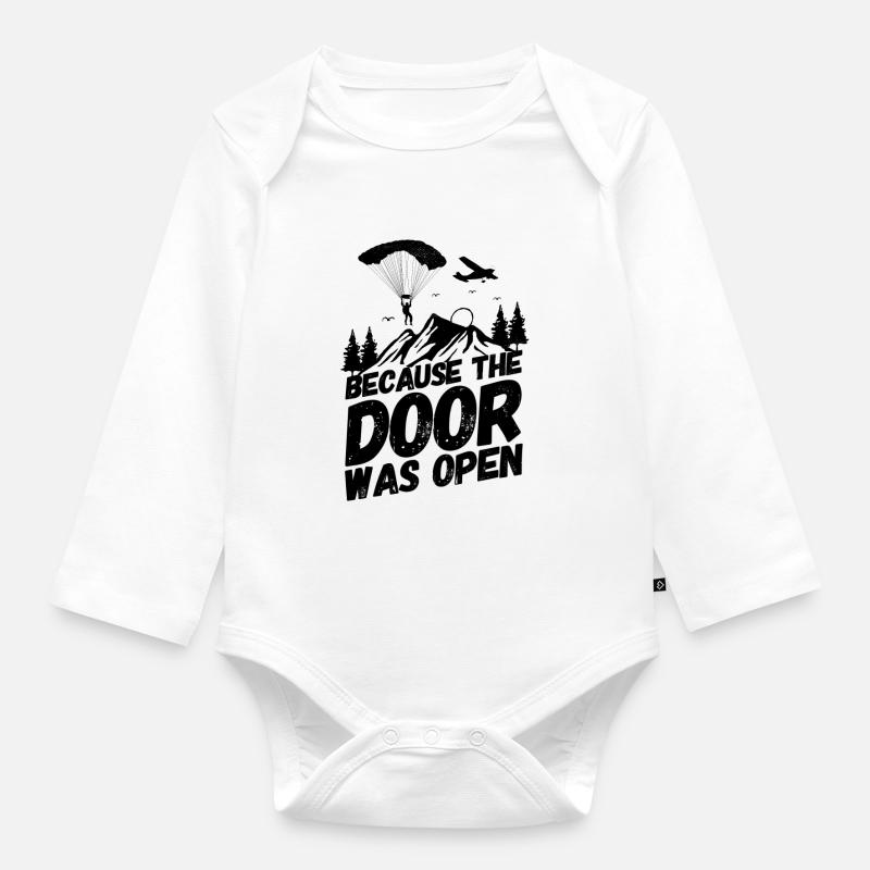 Saut en parachute ouvert - Body Bébé bio manches longues - blanc