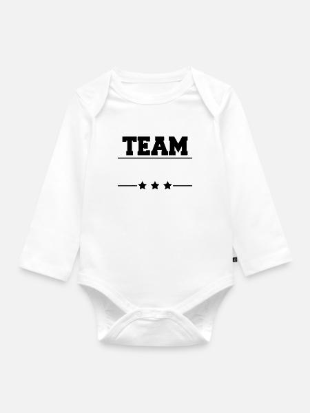 TEAM - Baby Bio-Langarm-Body - Weiß